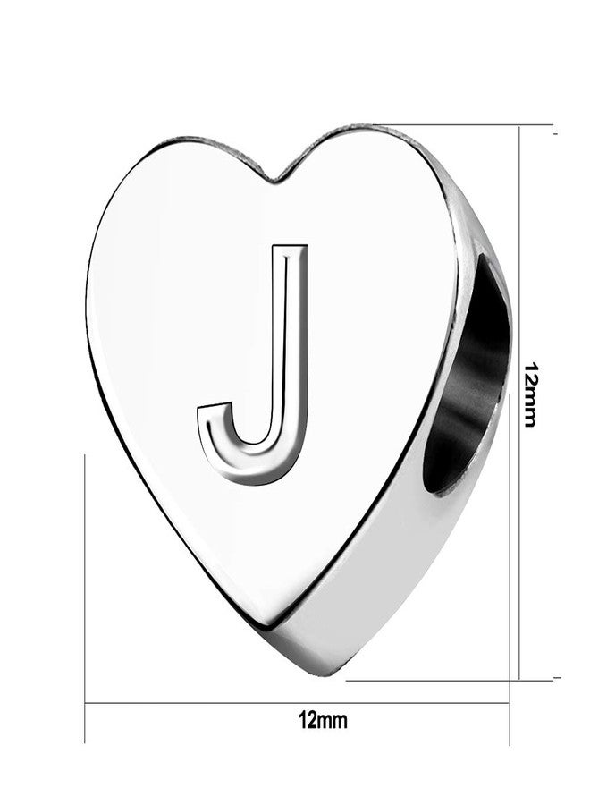 TGLS Women Heart Love Letter J Initial Charm Alphabet Capital Name Beads Compatible With Pandora Charms Bracelets - Image 2